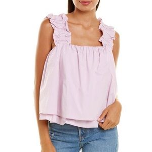 BNWT WHITE English factory ruffle tank